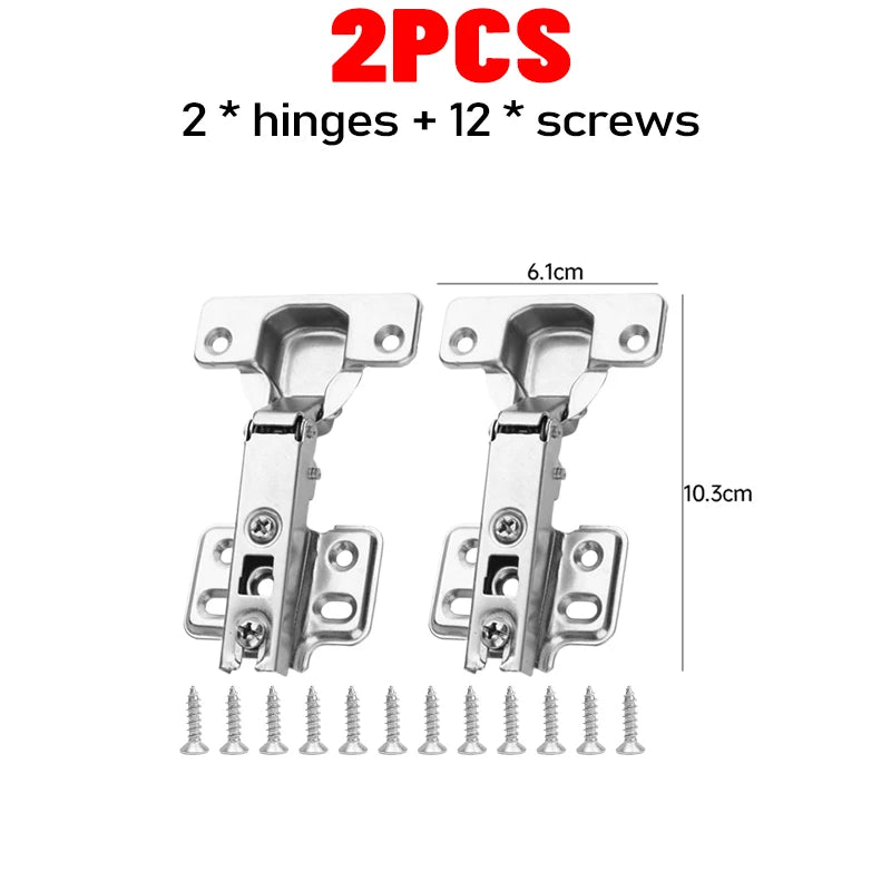 10/1PC Stainless Steel Cabinet Door Hinges Damping Buffer Closing Wardrobe Door Concealed Hinges with Screws Furniture Hardware