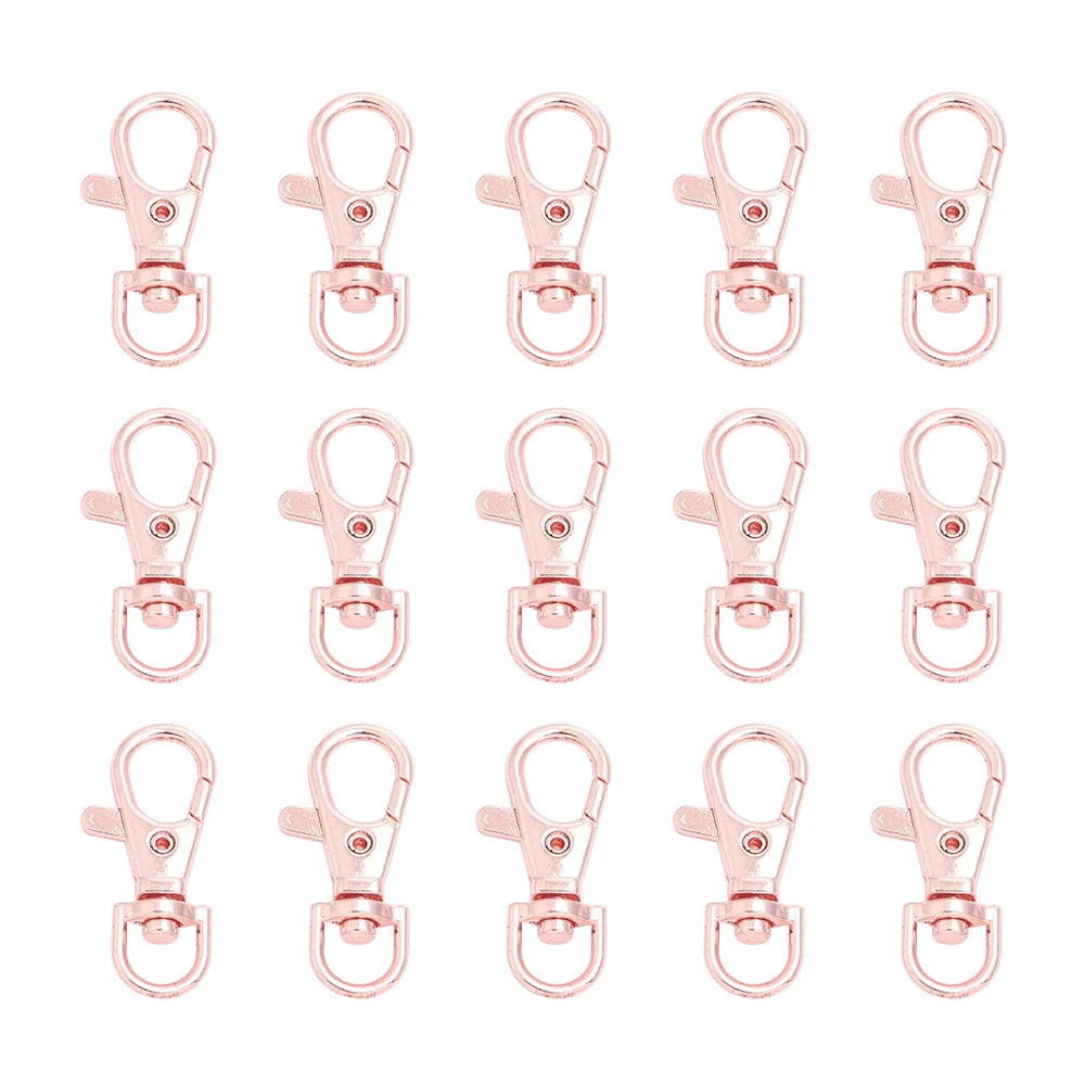 PVC KEYCHAIN SAMPLE 10pcs Split Key Ring Swivel Connector Carabiner for Jewelry Finding Making Gold Silver Plated Lobster Clasp Hooks DIY Keychains