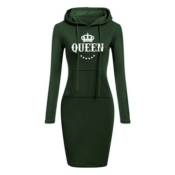 WOMEN DRESS Women's Slim Hoodie Dress Dress Casual Knee Skirt Hoodie High Quality Hooded Sweatshirt Casual Women's Queen Hoodie Skirt