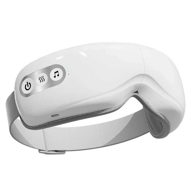 Eye Massager with Heat Folding Airbag Eye Mask Ergonomic Fit Wireless Heated Eye Massager 5 Modes Portable Massaging Eye Mask
