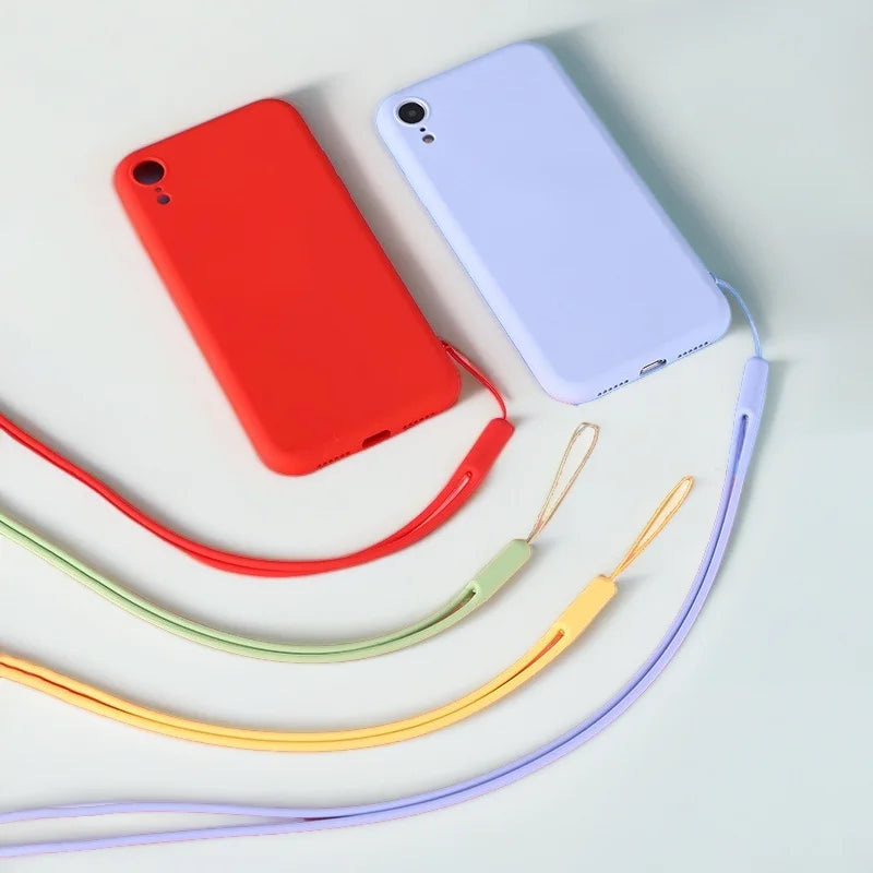 Universal Long Silicone Rope Neck Lanyard Cell Mobile Phone Camera ID Card Key Ring Holder DIY Mobile Phone Lanyard Strap