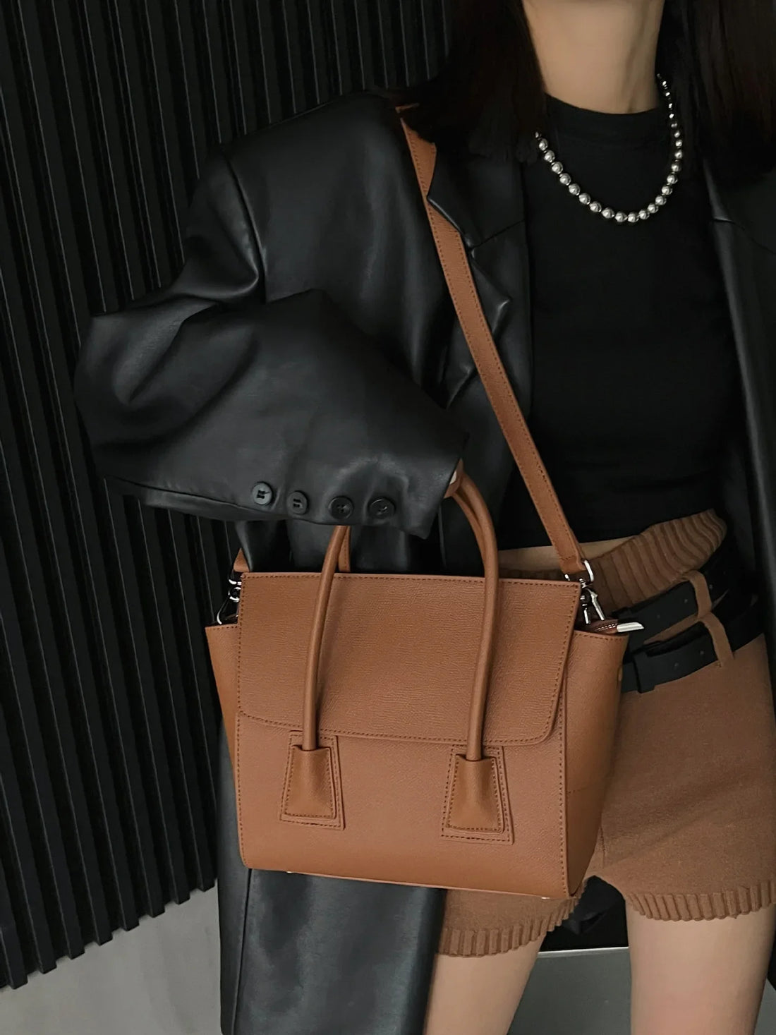 Ladies Retro Fashion Crossbody Bags Women Cow Genuine Leather Shoulder Bag Female Soft Natural Cowhide Durable Handbags for Lady