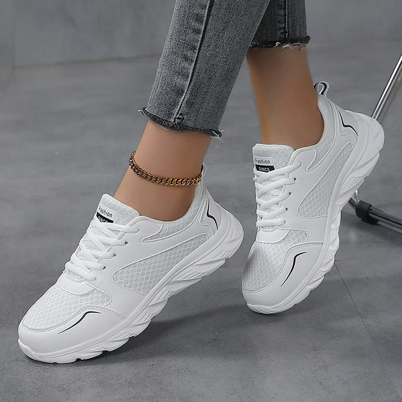 Lady Fitness Women Breathable Sneakers Woman Casual Shoes Cushion Female Comfortable Low Top Sock Sneakers Non-slip Walking Shoe