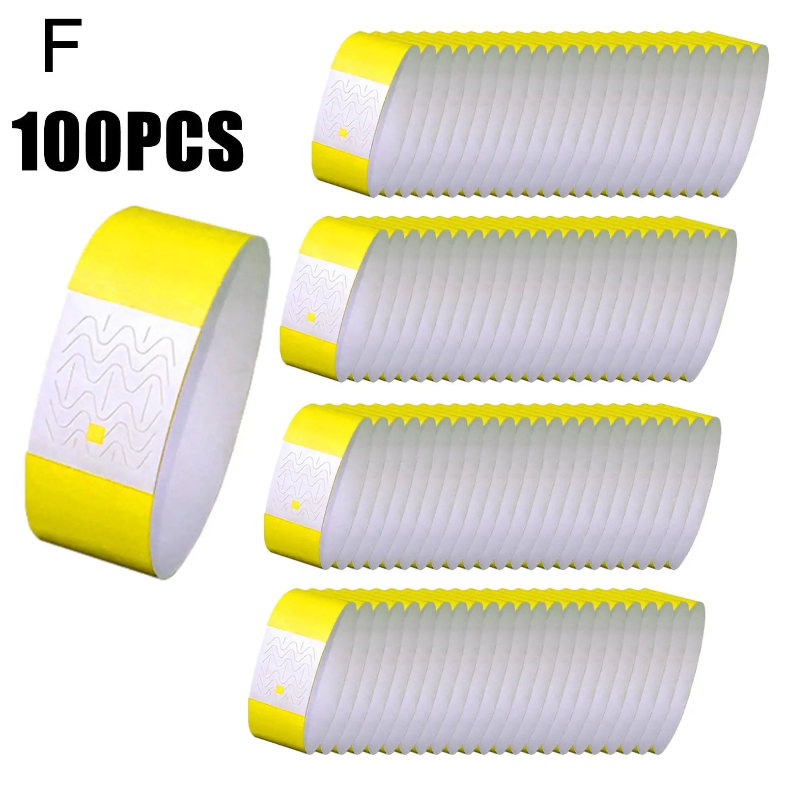 100PCS Tear-Resistant Waterproof Paper Wrist Strap Party Paper Bracelet Multicolored Event Ticket Wristbands Identification Band