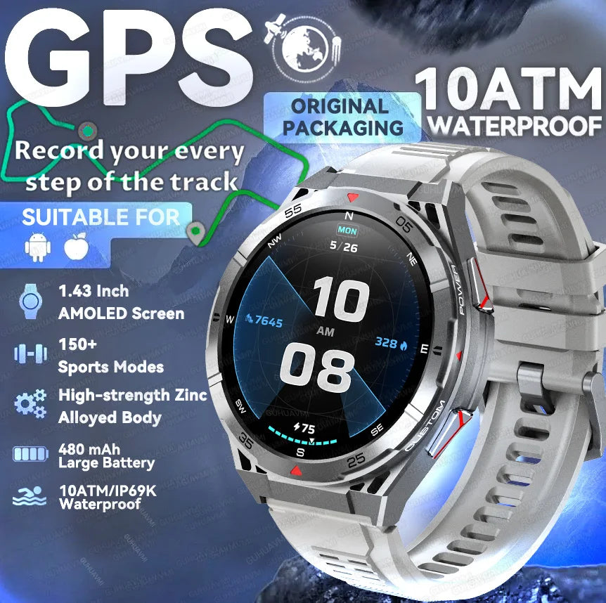 2025 New Original 10ATM Ultra GPS Smart Watches Mens Rugged Smart Watches Women Military Electronic Waterproof Digital Bracelet