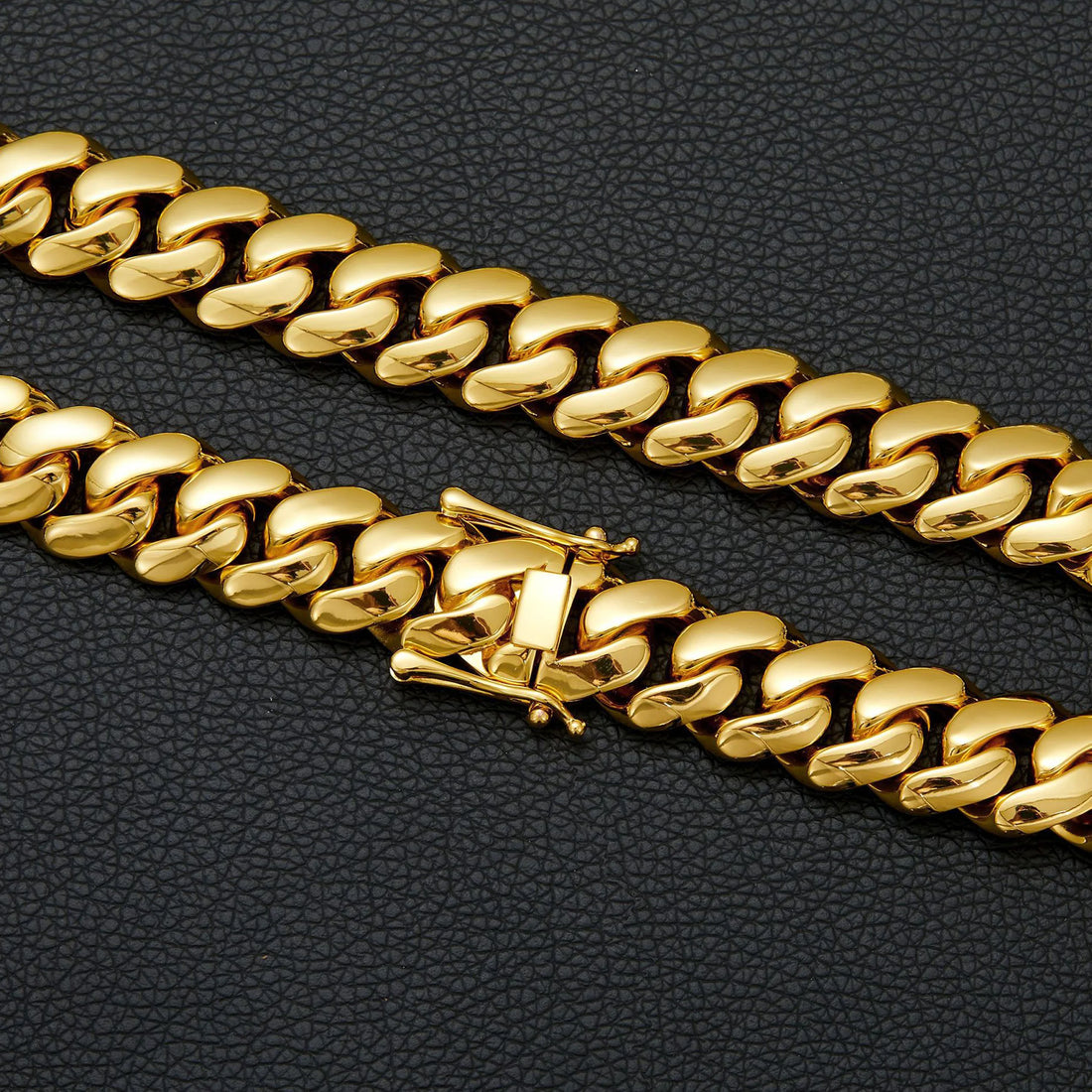 Heavy 10mm-22mm 18K Gold Tone 316L Stainless Steel Miami Curb Chain Nekclace or Bracelet