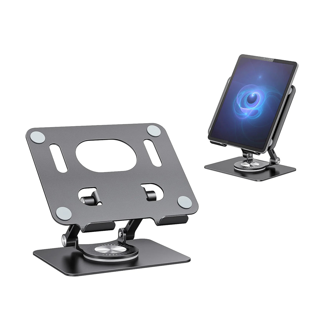 STEEL BASE,ALUMINIUM BASE ST02 Tablet Stand Adjustable with 360 Swivel Base Aluminum Tablet Stand Holder Universal Tablet Holder for iPad Samsung