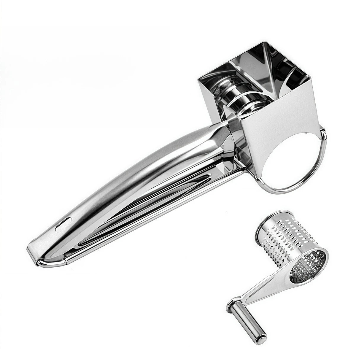 Handheld Stainless Steel Rotary Cheese Grater Kitchen Tool Garlic Carrot Cutter Slicer Shredder Grinder Cheese Slicer