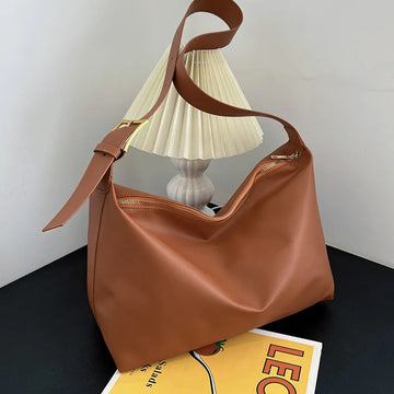 LEATHER HANDBAG Women Tote Bag Fashion Underarm Handbag Large Capacity PU Leather Shoulder Bag Retro Crossbody Bag Casual Portable Bucket Bag