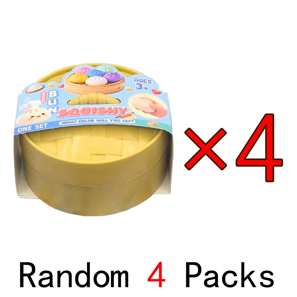 Simulated Dumpling Squishy Stress Ball - Soft Rebound Squeeze Toy for Anxiety,Kawaii Desk Decor Gift for Students Office Workers