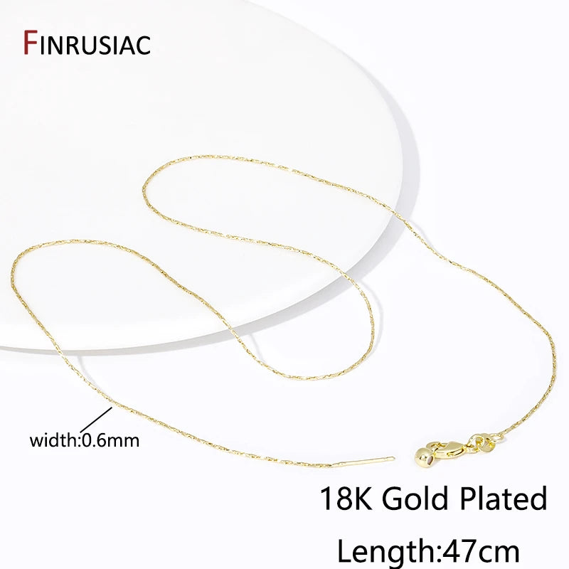 0.6mm Cross Twist Chains For Necklace Making Supplies 18K Gold Plated Brass Necklace Chains For DIY Jewelry Making Accessories