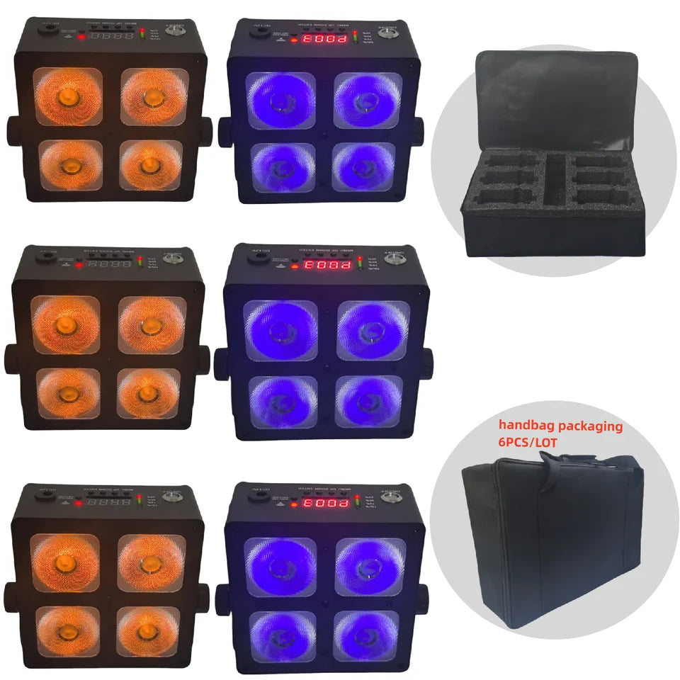6PCS/remote 4X6W RGBWA UV 6-IN-1 battery LED PAR/wireless WIFI battery led PAR light/ led walling wash lgiht stage dj lamp