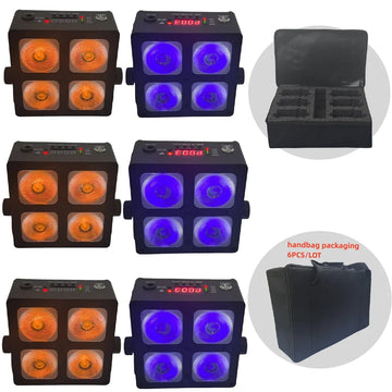 6PCS/remote 4X6W RGBWA UV 6-IN-1 battery LED PAR/wireless WIFI battery led PAR light/ led walling wash lgiht stage dj lamp