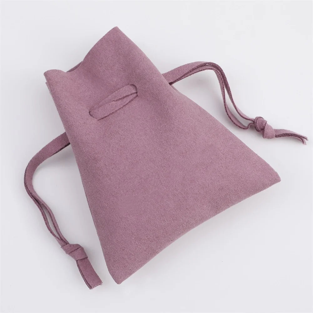 MICROFIBRE DRAWSTRING BAG Mini Microfiber Jewelry Bag Necklace Velvet Drawstring Pouch Necklace Earring Ring Storage Bag Wedding Christmas Favor Gift Case